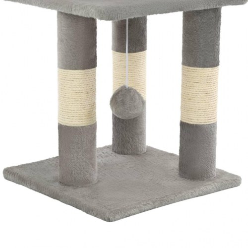 Kradsetræ til katte med sisal-kradsestolper 65 cm - grå