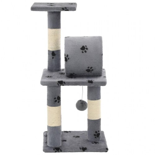 Kradsetræ til katte med sisal-kradsestolper 65 cm grå poteprint