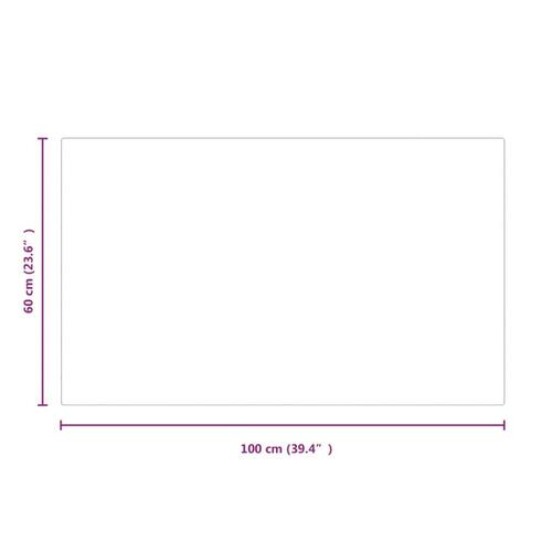 Glasplade til pejs 100x60 cm rektangulær