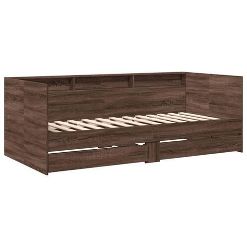 Daybed med skuffer uden madras 100x200 cm brunt eg