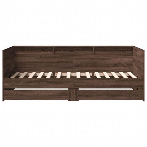 Daybed med skuffer uden madras 100x200 cm brunt eg