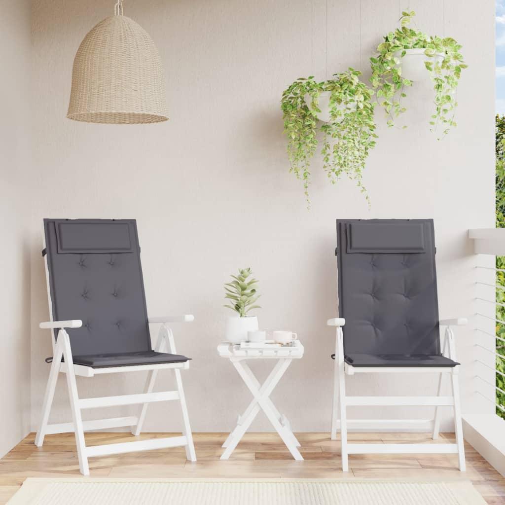 Stolehynder M. Høj Ryg Oxfordstof Striber - 2 / Antracitgrå