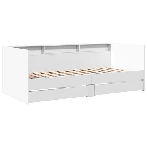 Daybed med skuffer 100x200 cm konstrueret træ hvid