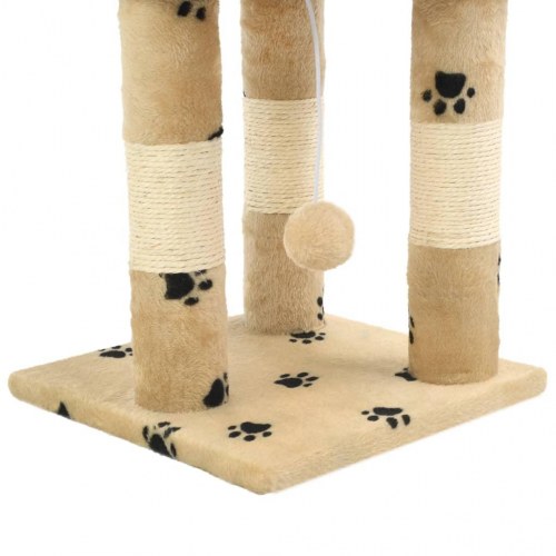 Kradsetræ til katte med sisal-kradsestolper 65 cm beige poteprint
