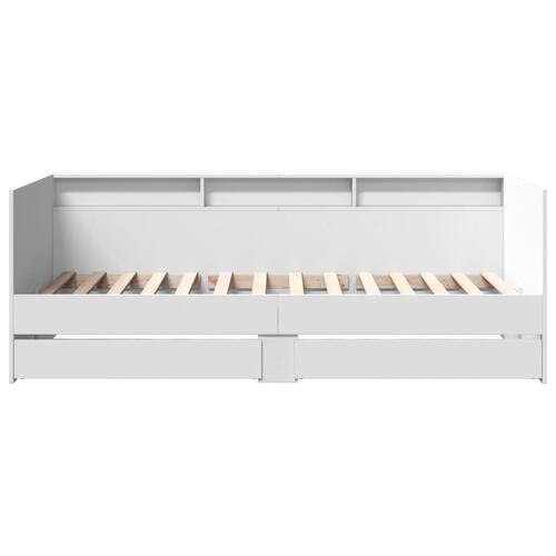 Daybed med skuffer 100x200 cm konstrueret træ hvid