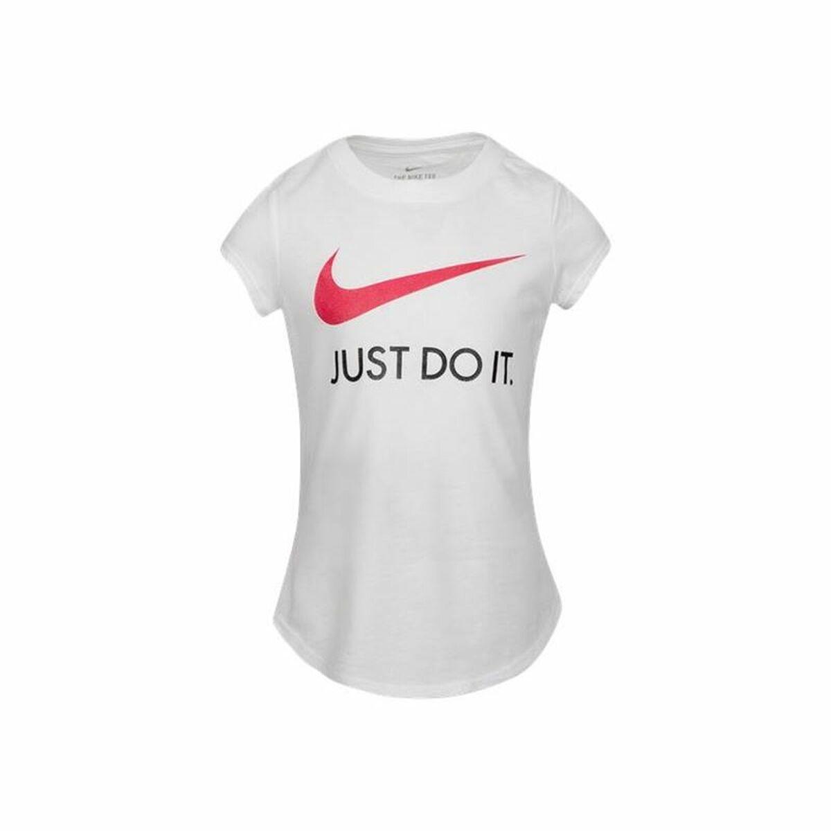 Børne Kortærmet T-shirt Nike Swoosh JDI Hvid 7 år