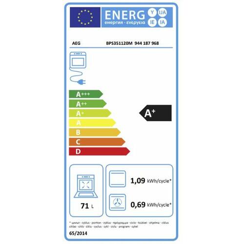 Pyrolyse ovn AEG 71 L 3000W A+ 71 L (OUTLET B)