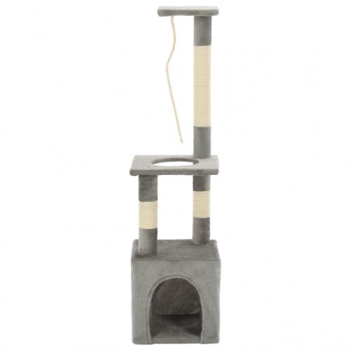 Kradsetræ til katte med sisal-kradsestolper 109 cm - grå