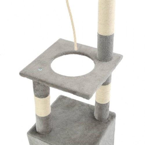 Kradsetræ til katte med sisal-kradsestolper 109 cm - grå