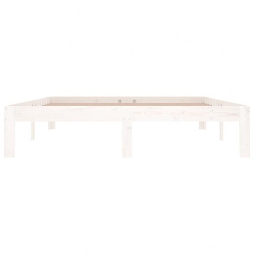 Sengeramme 140 x 190 cm i massivt fyrretræ - hvid