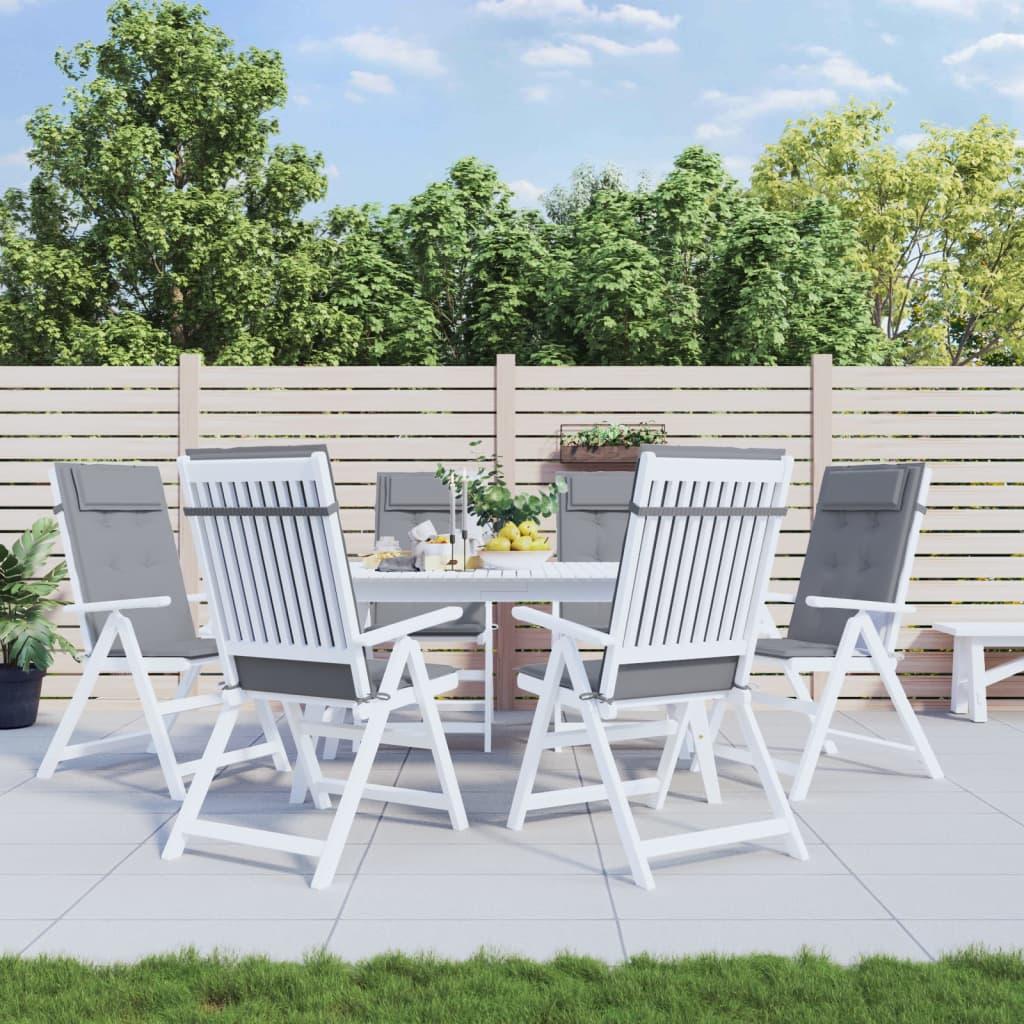 Stolehynder m. høj ryg 6 stk. oxfordstof grå billede