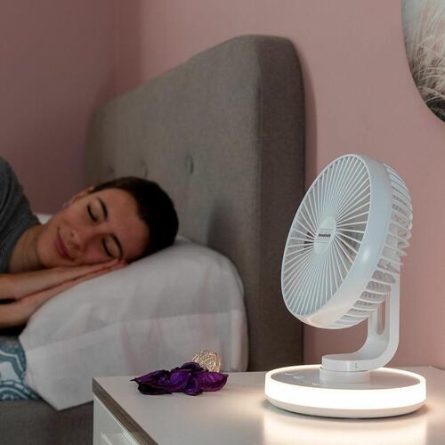 Genopladelig ventilator til skrivebord med LED FanLed Ø6,6'' 4000 mAh