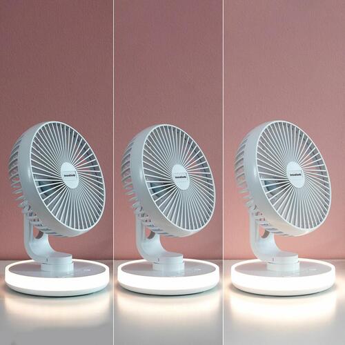 Genopladelig ventilator til skrivebord med LED FanLed Ø6,6'' 4000 mAh