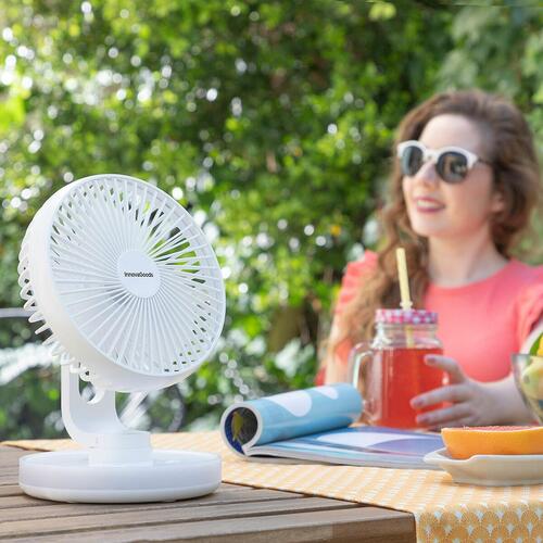 Genopladelig ventilator til skrivebord med LED FanLed Ø6,6'' 4000 mAh