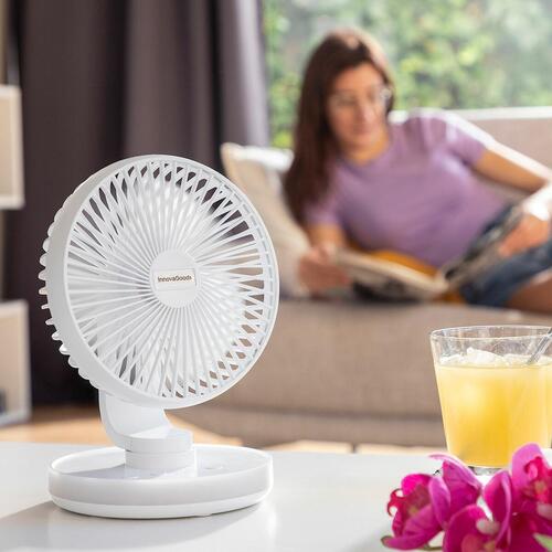 Genopladelig ventilator til skrivebord med LED FanLed Ø6,6'' 4000 mAh