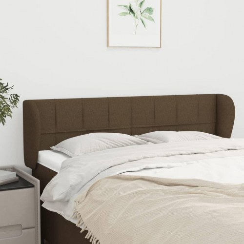 Sengegavl med kanter 147 x 23 x 78/88 cm - mørkebrun