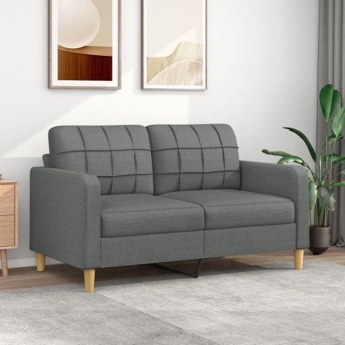 2-personers sofa i stof - 140 cm, mørkegrå