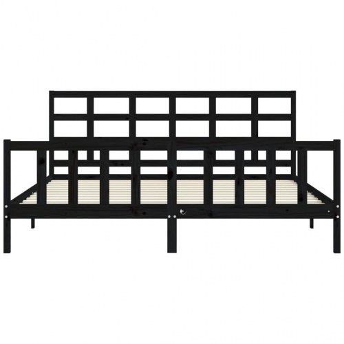 Sengeramme med sengegavl 200 x 200 cm - sort