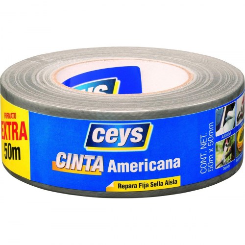Ceys gaffatape sølvfarvet - 50 m x 50 mm