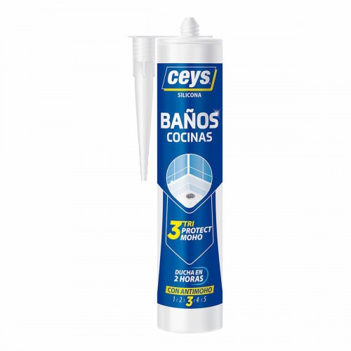 Silikone til badeværelse og køkken Ceys Triprotect - gennemsigtig 280 ml