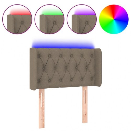 Sengegavl med LED-lys 83 x 16 x 78/88 cm - gråbrun