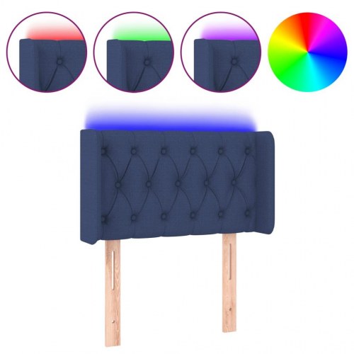Sengegavl med LED-lys 83 x 16 x 78/88 cm - blå