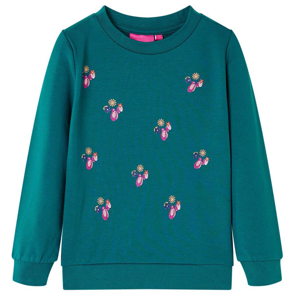 Sweatshirt til børn str. 116 mørkegrøn