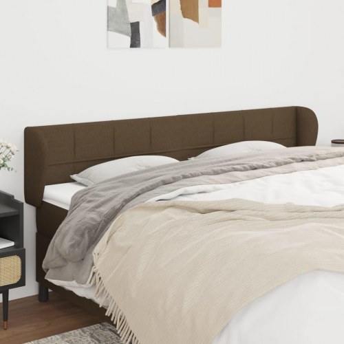 Sengegavl med kanter 203 x 23 x 78/88 cm - mørkebrun