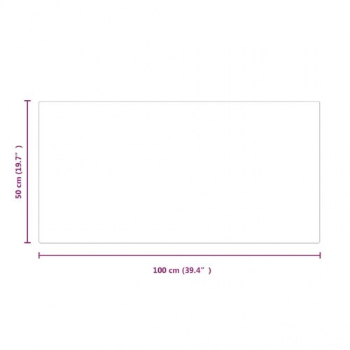 Glasplade til pejs 100x50 cm rektangulær