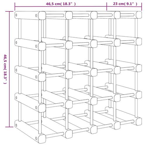 Vinreol til 20 flasker 46,5x23x46,5 cm massivt fyrretræ