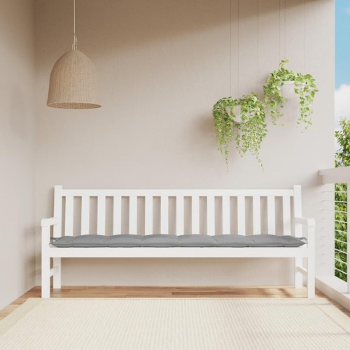 Hynde til havebænk 200 × 50 × 7 cm - oxfordstof, grå