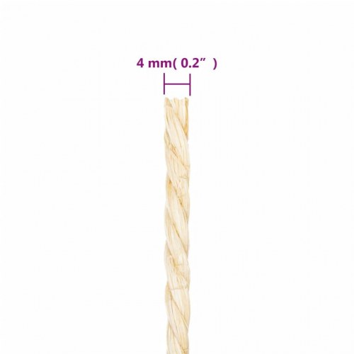 Sisalreb 100 % - 4 mm, 100 m rulle