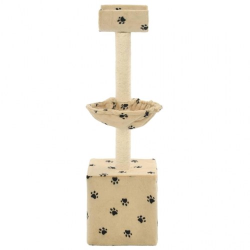 Kradsetræ til katte med sisal-kradsestolper 105 cm beige med poteprint