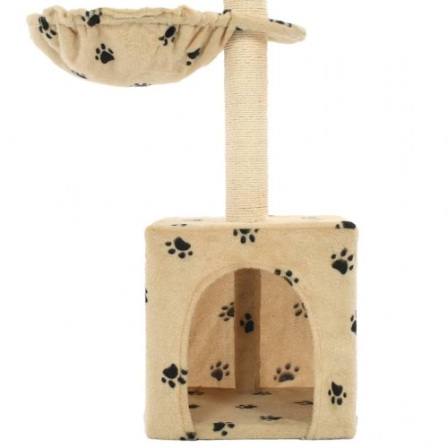 Kradsetræ til katte med sisal-kradsestolper 105 cm beige med poteprint