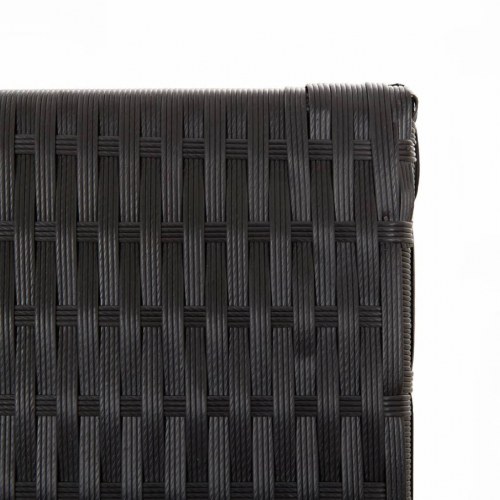 Rumdeler i polyrattan med 4 paneler 196 x 200 cm - sort