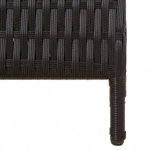 Rumdeler i polyrattan med 4 paneler 196 x 200 cm - sort