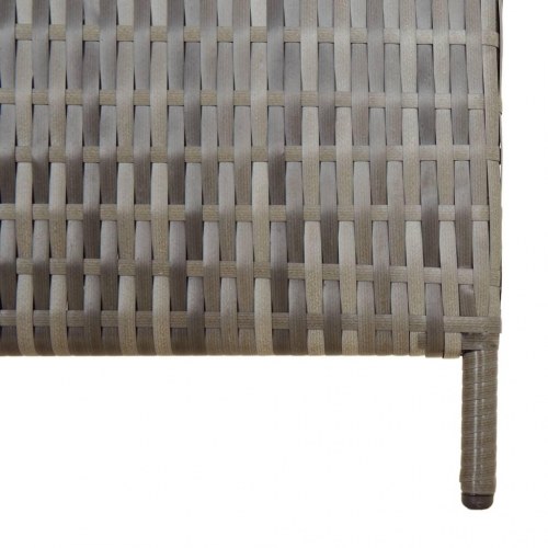 Rumdeler med 4 paneler i polyrattan - grå, 196 × 200 cm