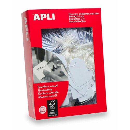 Hang tags Apli Hvid 13 x 20 mm (1000 Unidades)