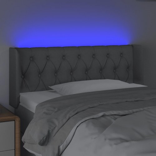 Sengegavl med LED-lys 103 x 16 x 78/88 cm - lysegrå