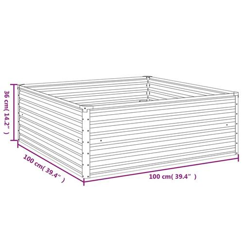 Højbed 100x100x36 cm cortenstål