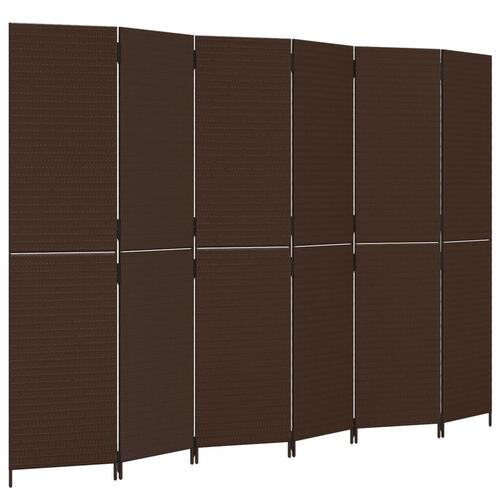 Rumdeler 6 paneler polyrattan brun