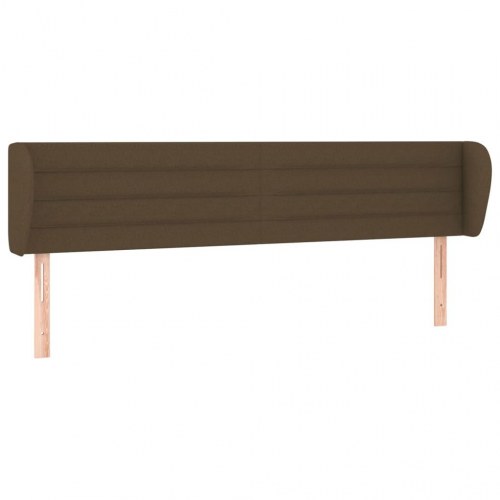Sengegavl med kanter 203 x 23 x 78/88 cm stof - mørkebrun