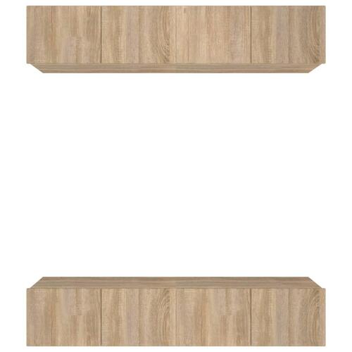 Tv-skabe 4 stk. 80x30x30 cm konstrueret træ sonoma-eg