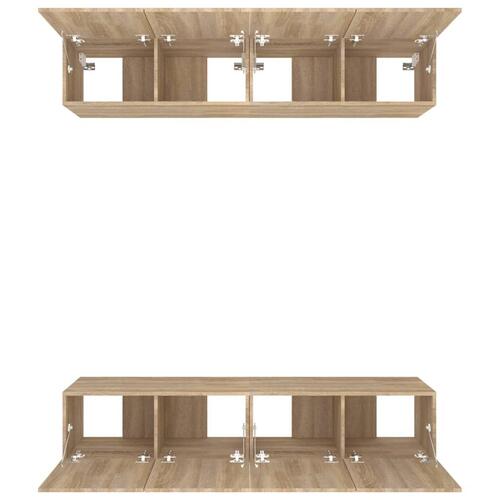 Tv-skabe 4 stk. 80x30x30 cm konstrueret træ sonoma-eg