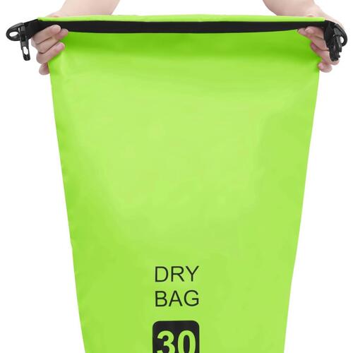 Vandtæt tørpose 30 l PVC grøn