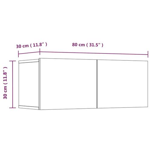 Tv-skabe 4 stk. 80x30x30 cm konstrueret træ sonoma-eg
