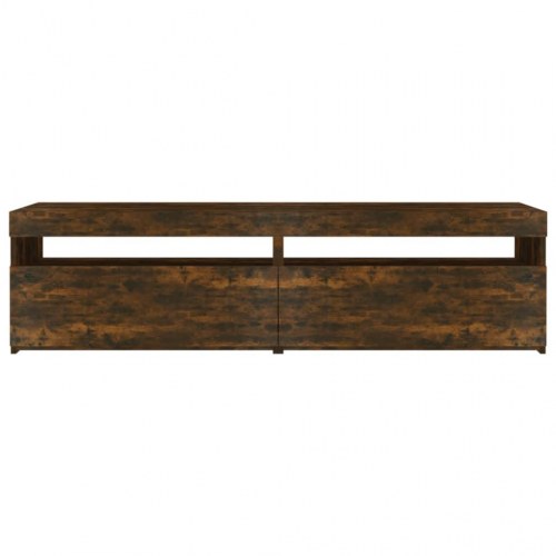 Tv-borde 2 stk. med LED-lys 75x35x40 cm røget egetræsfarve