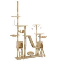 Kradsetræ til katte med sisal-kradsestolper 230-250 cm beige