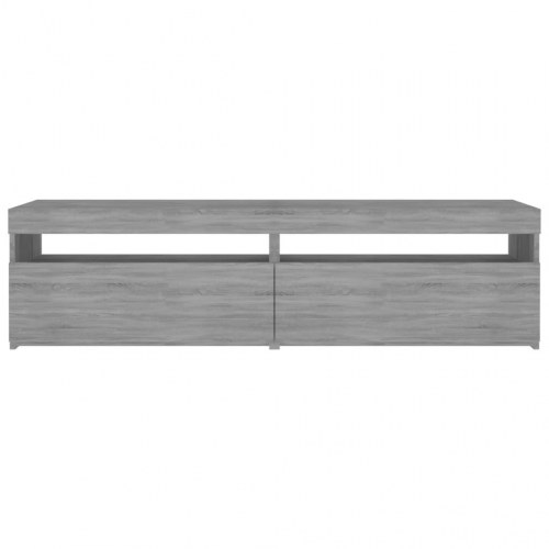 Tv-borde 2 stk. med LED-lys 75x35x40 cm grå sonoma-eg