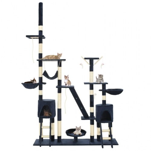 Kradsetræ til katte med sisalstolper 230-250 cm - blå
